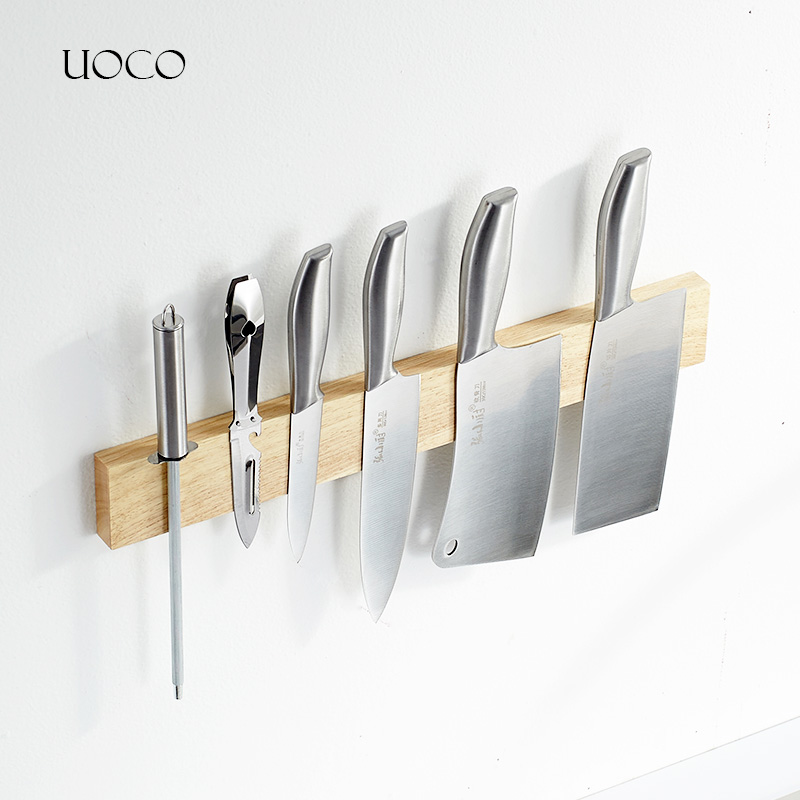 磁力壁挂式橡木收纳架