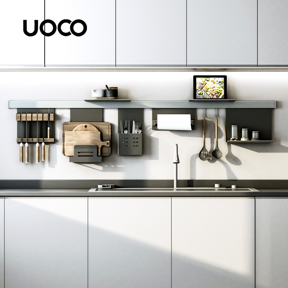 UOCO灰色厨房置物架壁挂式墙上