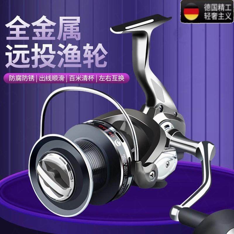 德国卸力纺车轮全金属路亚无间隙远投鱼线轮海竿渔轮矶钓仿车鱼轮
