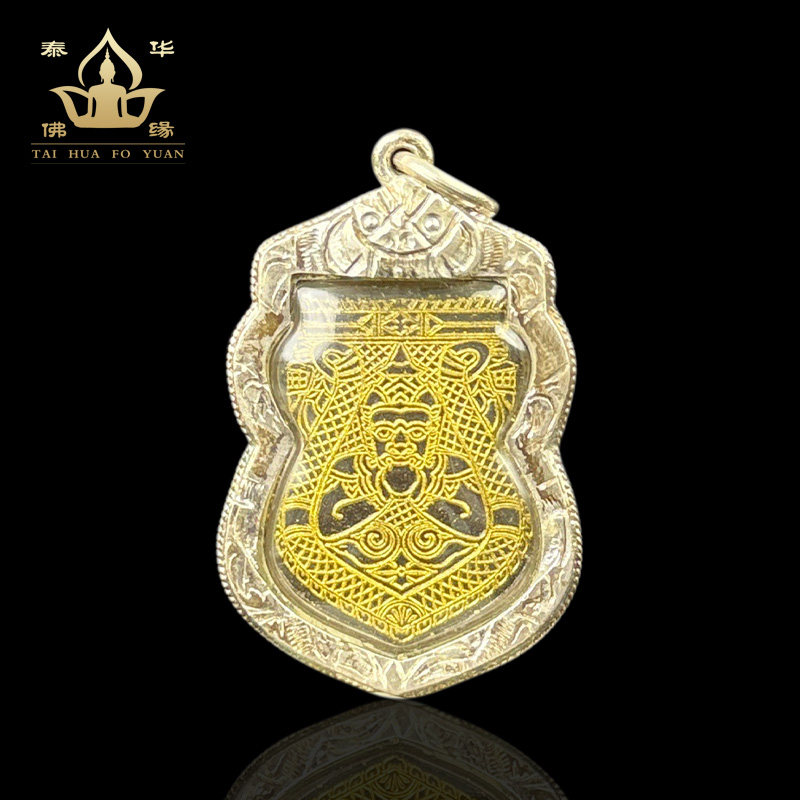 佛牌拉胡天神葫芦盾牌黑金描金