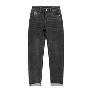 G5G6保暖显瘦牛仔裤男新款时尚修身薄绒小脚裤秋季新款