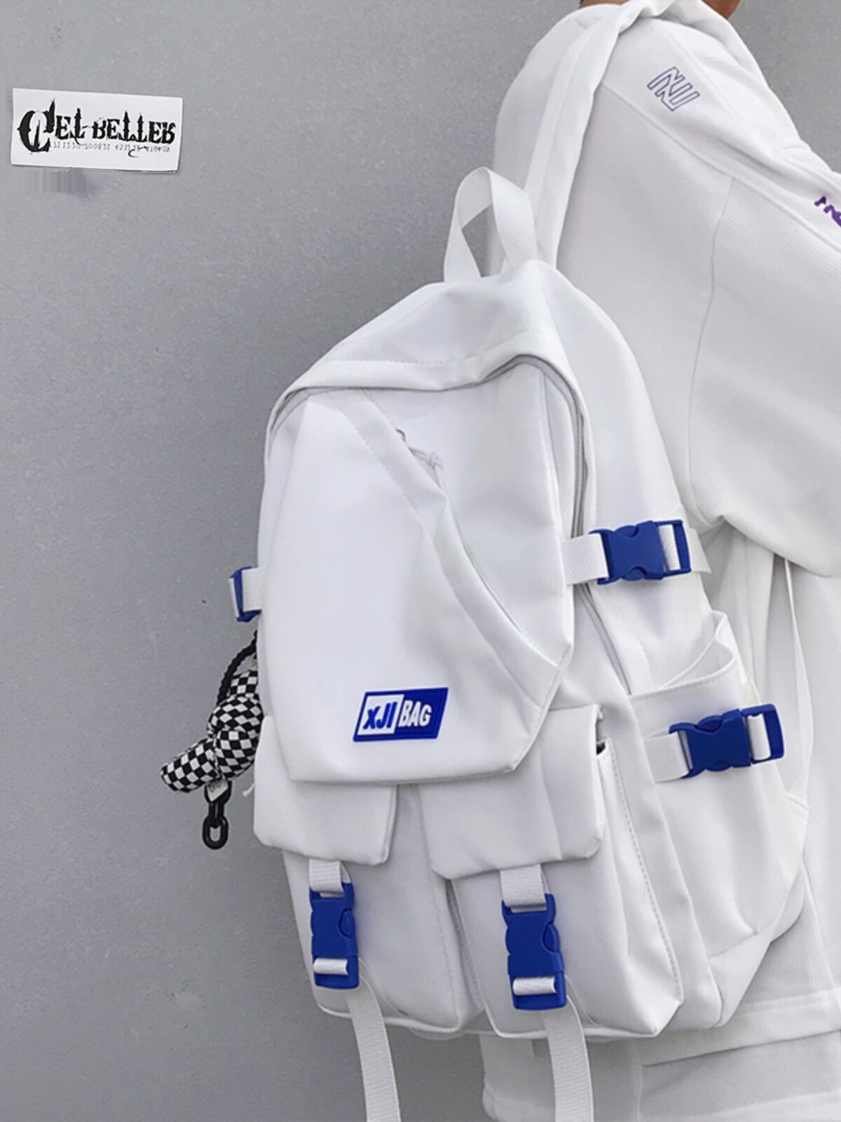 Backpack men's ins tide brand tooling wind casual backpack men's