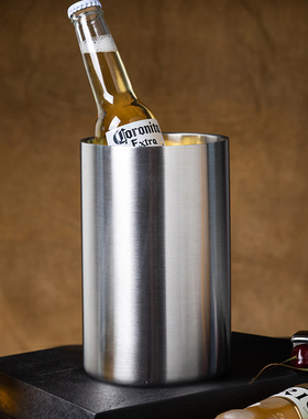 冰桶腰形双层加厚不锈钢冰镇红酒啤酒欧式冰粒冰块桶酒吧KTV商用