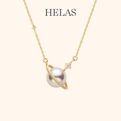 HELAS赫拉海水珍珠18K金钻石项链