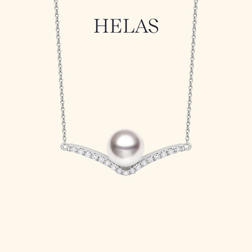HELAS赫拉18K金钻石海水珍珠项链