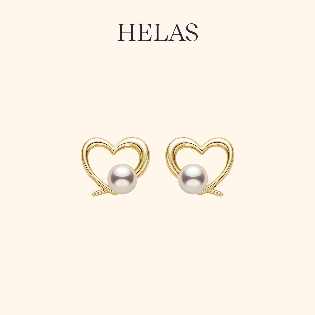 HELAS赫拉淡水珍珠9K金耳钉耳环图片