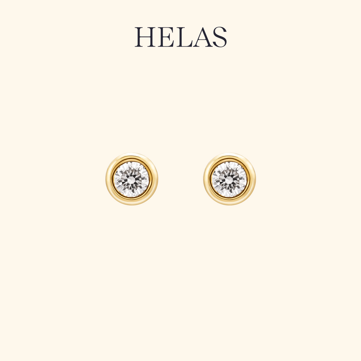 HELAS赫拉18K金真钻石耳钉养耳洞图片