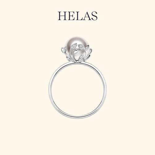 HELAS赫拉Akoya珍珠钻石戒指婚戒