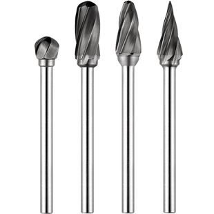 金鹰硬质合金旋转锉钨钢磨头木工铝铜宽齿槽柄径3mm F0613C03粗齿