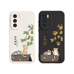 国风适用华为nova11/10se/12手机壳荣耀90Pro/100/x50猫咪pura70p40p30/p60pro/P50/9新款mate50/60/80羊皮70