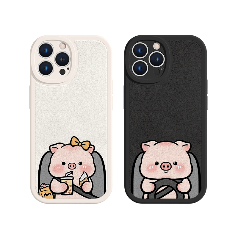 适用苹果17/16手机壳小猪iPhone15promax新款14/13Pro情侣12mini可爱11创意XR趣味8plu
