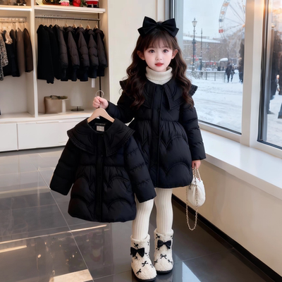 外套宝宝加厚中长款白鸭绒服