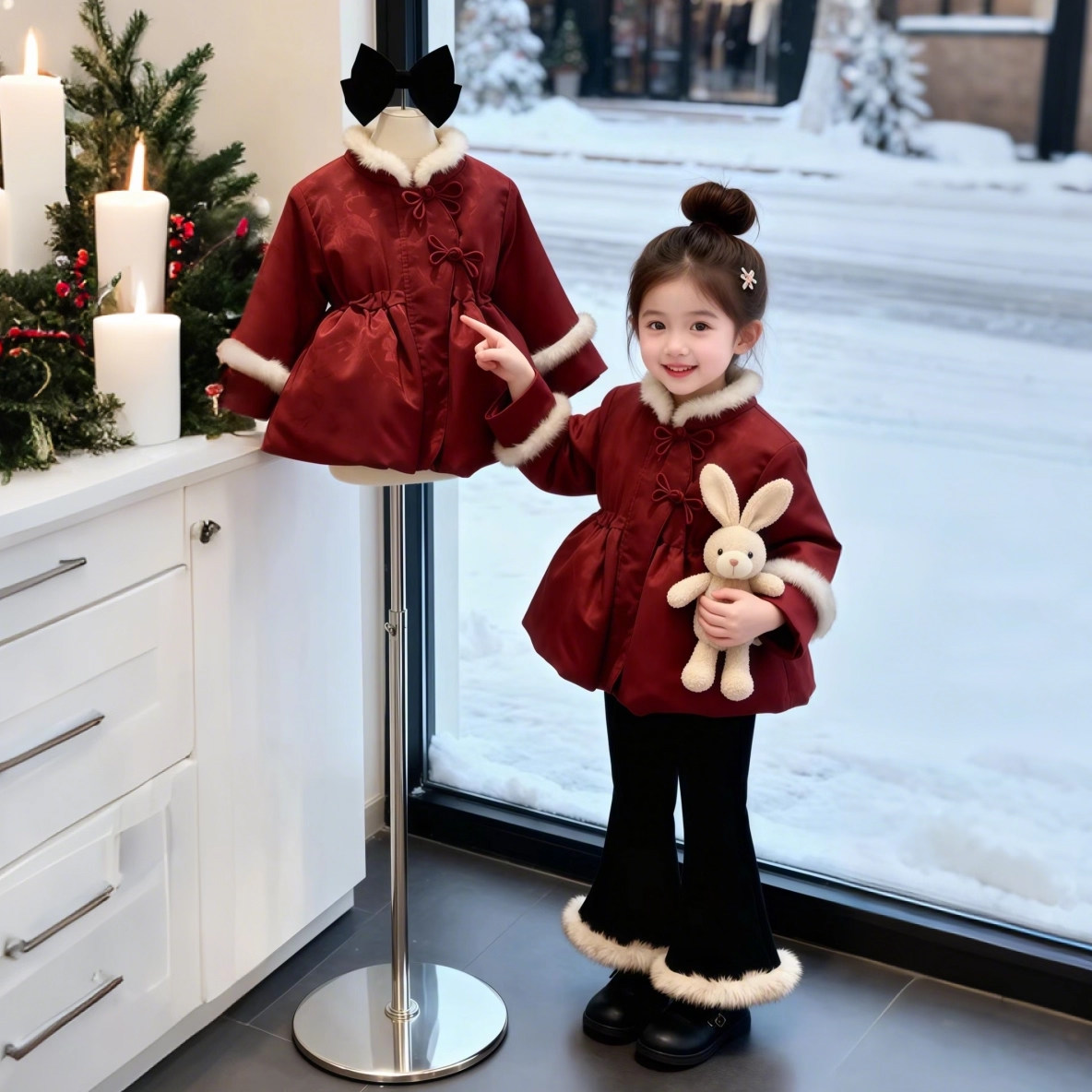 女童冬装2025新款棉服外套冬季加绒加厚小女孩气质棉衣上衣拜年服,童装/婴儿装/亲子装,棉袄/棉服,淘宝优惠券,粉丝福利购,淘宝优惠卷