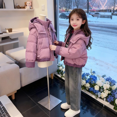 棉袄中大童保暖短款加厚棉衣外套