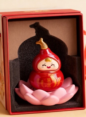 红色招财卡通葫芦摆件