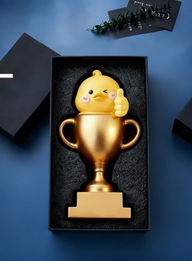 可爱卡通小鸡奖杯桌面摆件礼物