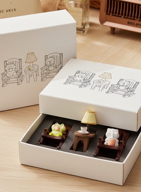 创意卡通动物桌面装饰摆件礼盒