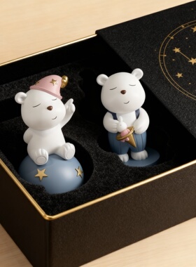 可爱卡通小熊公仔摆件礼盒装