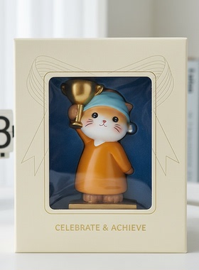 手工DIY小猫奖杯玩偶可爱摆件