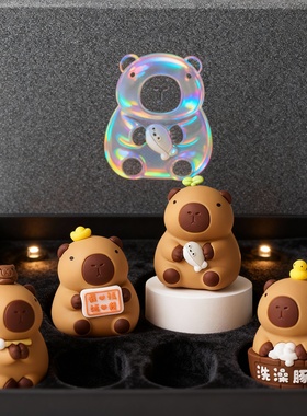 创意卡皮巴拉水豚公仔桌面摆件