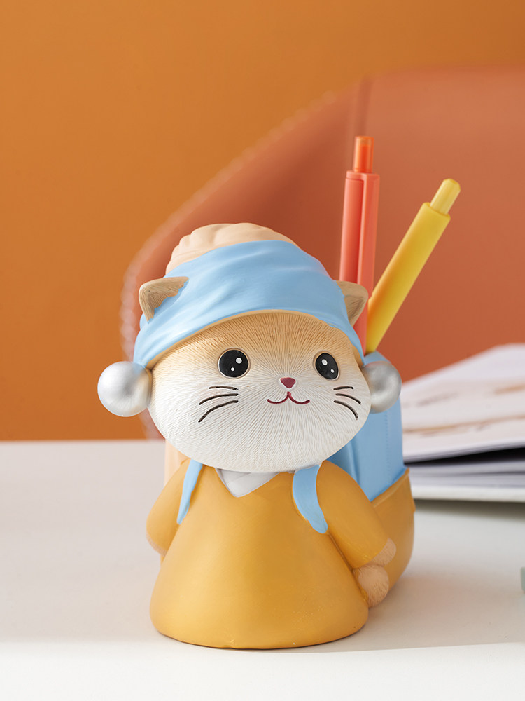 可爱的猫笔筒装饰办公室工作站桌面装饰学生实用存储生日礼物的女,家居饰品,装饰摆件,淘宝优惠券,粉丝福利购,淘宝优惠卷