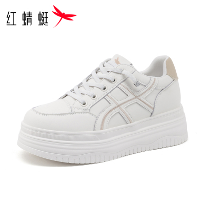 红蜻蜓女鞋秋冬新款白色鞋子