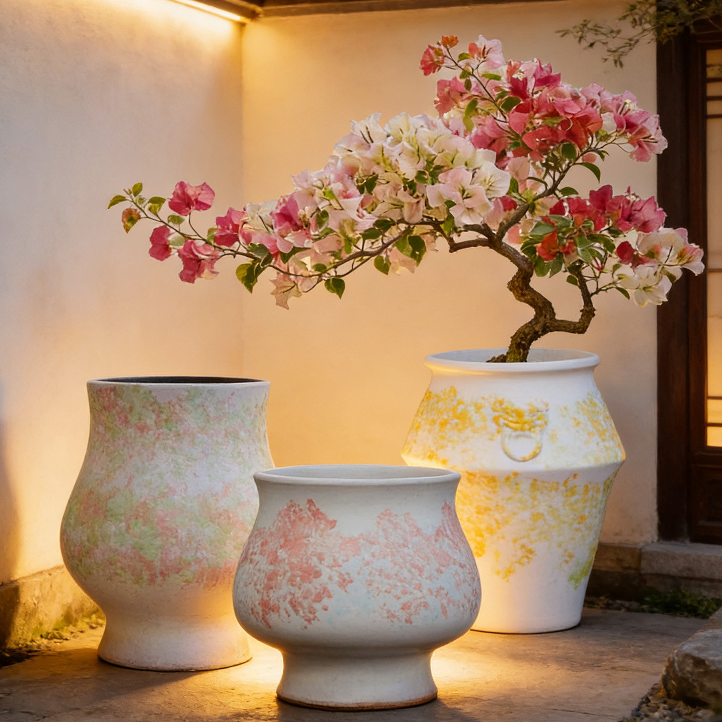 家用庭院民宿特大号粗陶三角梅花盆兰花盆种树盆户外落地绿植陶盆