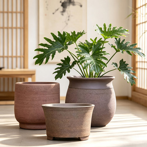 特大号紫砂透气粗陶大口径花盆