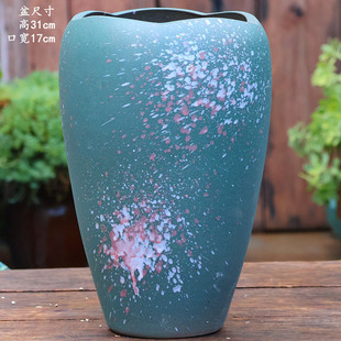 特大号陶瓷花盆家用复古紫砂透气粗陶盆绿植盆景高筒老桩花盆庭院