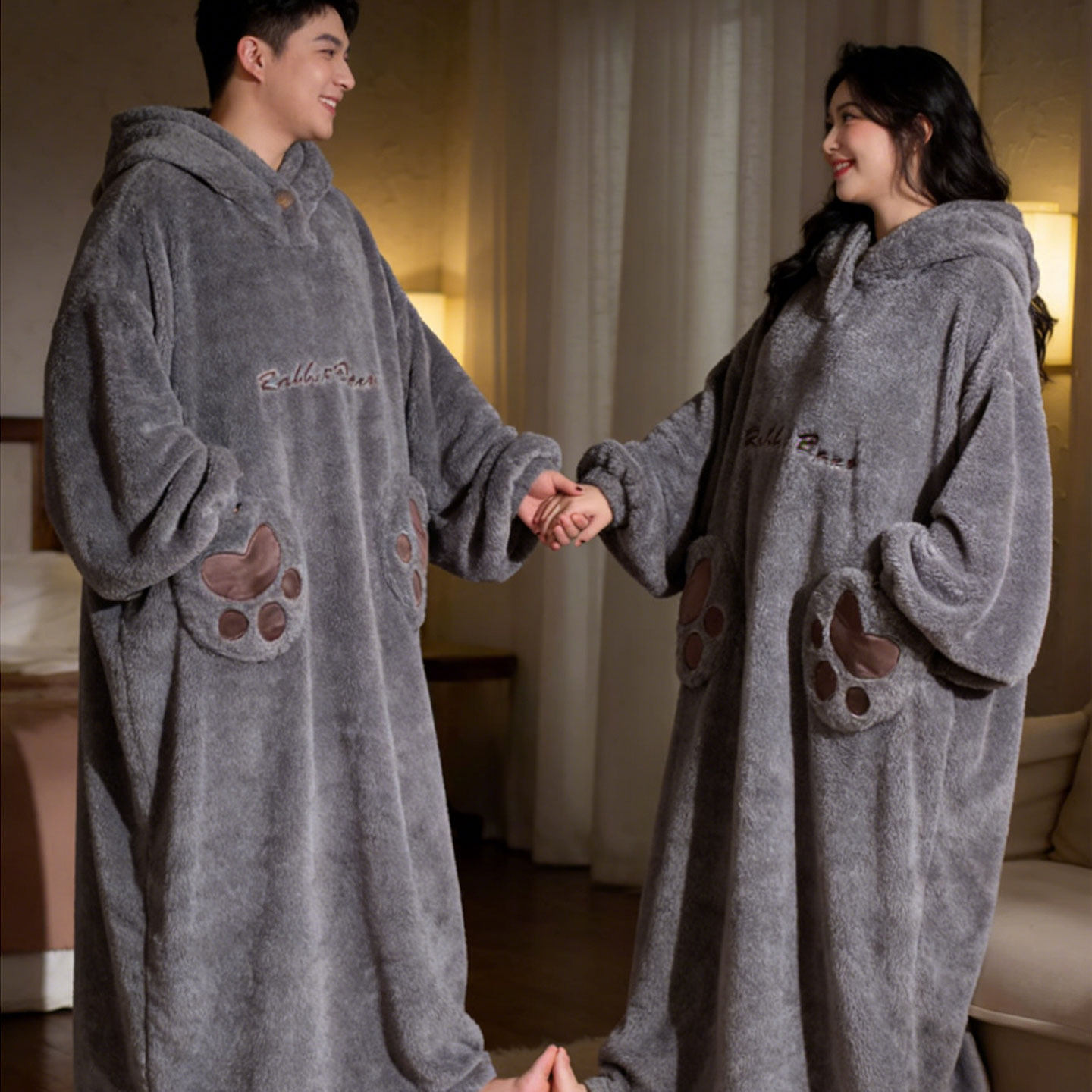 情侣冬季睡衣裙大码珊瑚绒睡裙男女同款加厚保暖睡袍家居服200斤,女士内衣/男士内衣/家居服,睡裙,淘宝优惠券,粉丝福利购,淘宝优惠卷