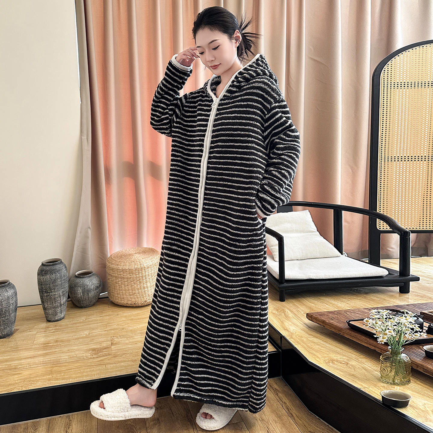 观昵珊瑚绒大码睡裙女秋冬200斤