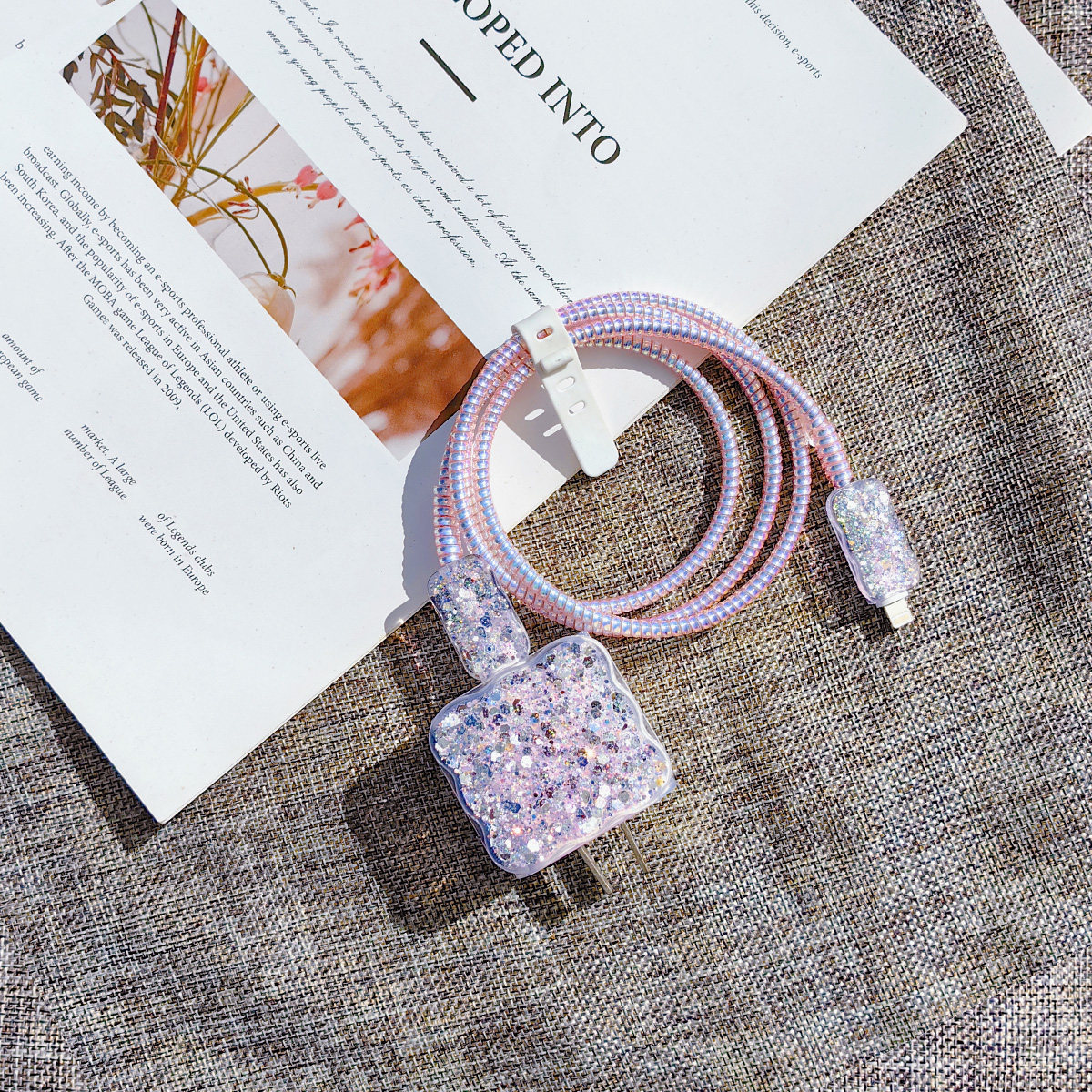 适用于苹果15/14数据线保护套20w充电器壳iphone13/12防折断ipad9