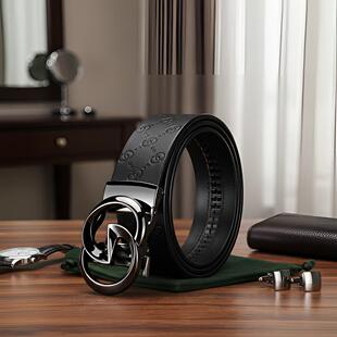 香港购专柜酷奇高级感男士真皮时尚百搭头层牛皮年轻人潮流裤皮带