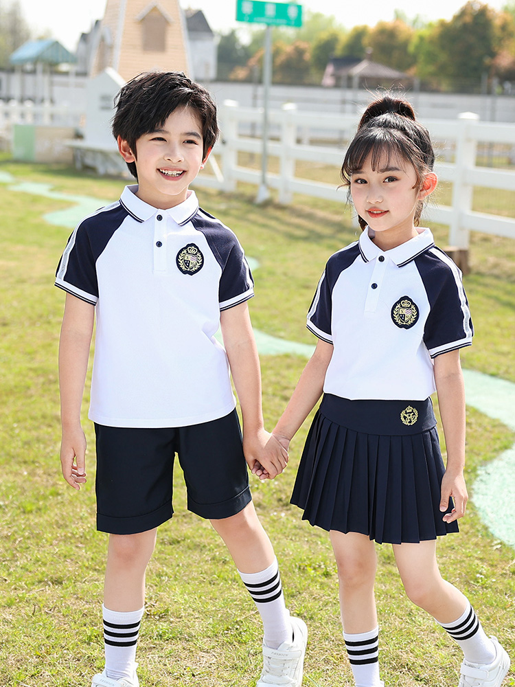 夏季班服小学生校服夏装套装儿童短袖中学男女生运动服幼儿园园服-封面