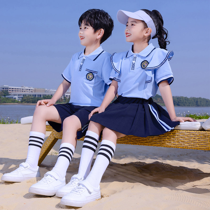 幼儿园园服夏装套装小学生校服夏季儿童一年级班服运动服短袖纯棉