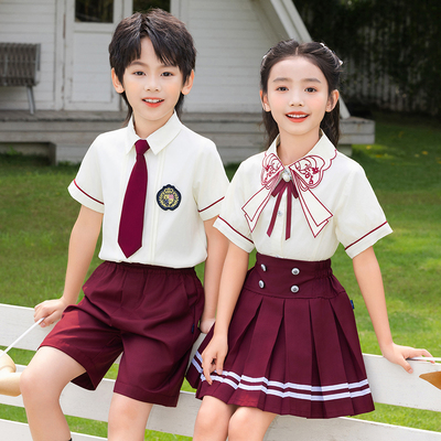 幼儿园园服夏季小学生校服夏装英伦风一年级班服儿童朗诵演出服装