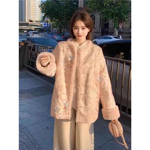 新中式国风刺绣提花棉服女2025年新款冬季复古洋气今年流行的外套