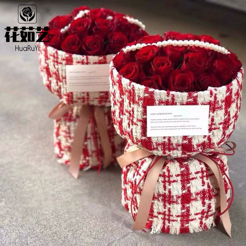 花茹艺小香风千鸟格格子布