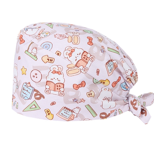 蜜茹曼手术帽女纯棉手术室专用帽口腔医师圆帽护士小花帽透气吸汗