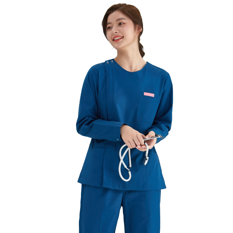 蜜茹曼洗手衣护士服女长袖刷手衣工作服偏襟拉链款男秋冬季隔离衣