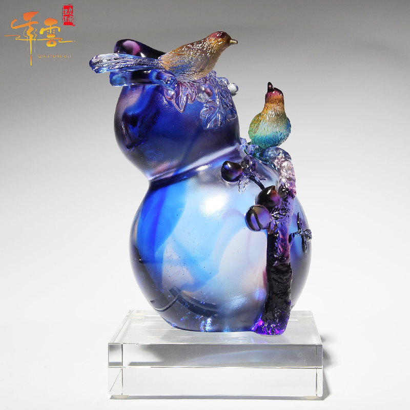 琉璃葫芦喜鹊多子多福客厅装饰品