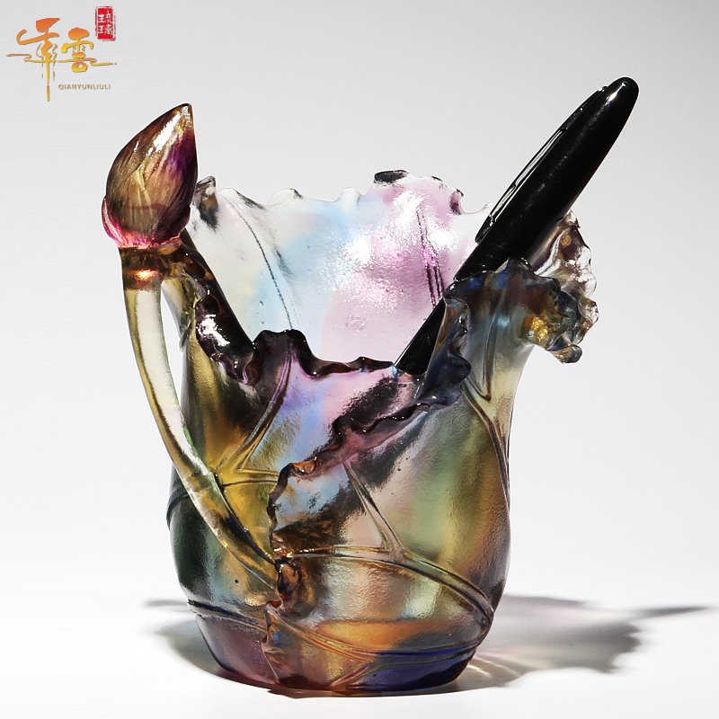 水晶笔筒艺术风实用送给老师摆件