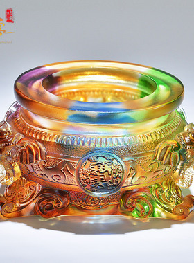 千云琉璃招财聚宝盆桌面开业礼品