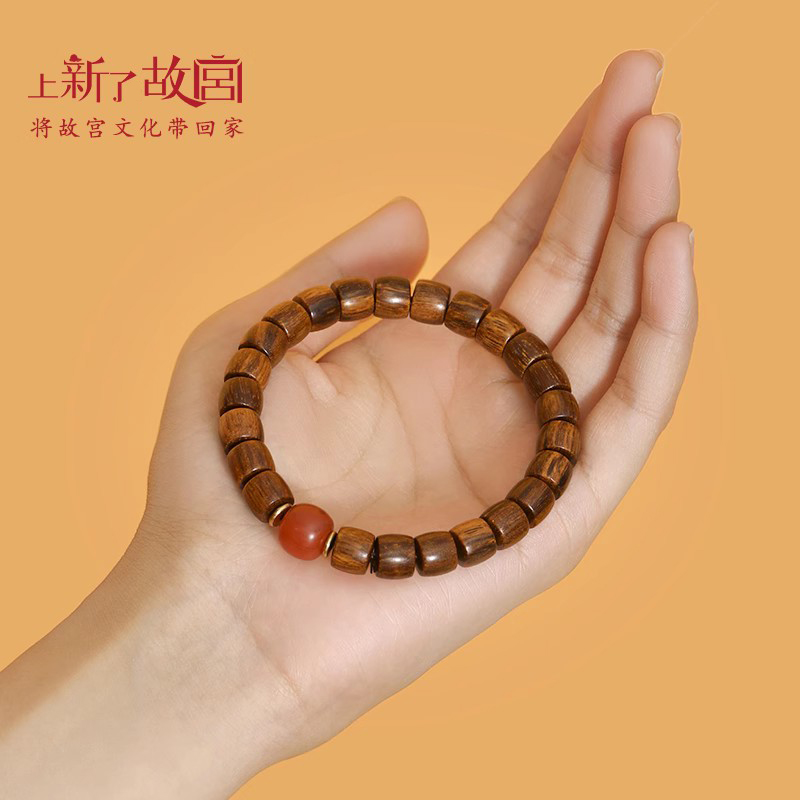 上新了故宫贡木直切珠红玛瑙手串