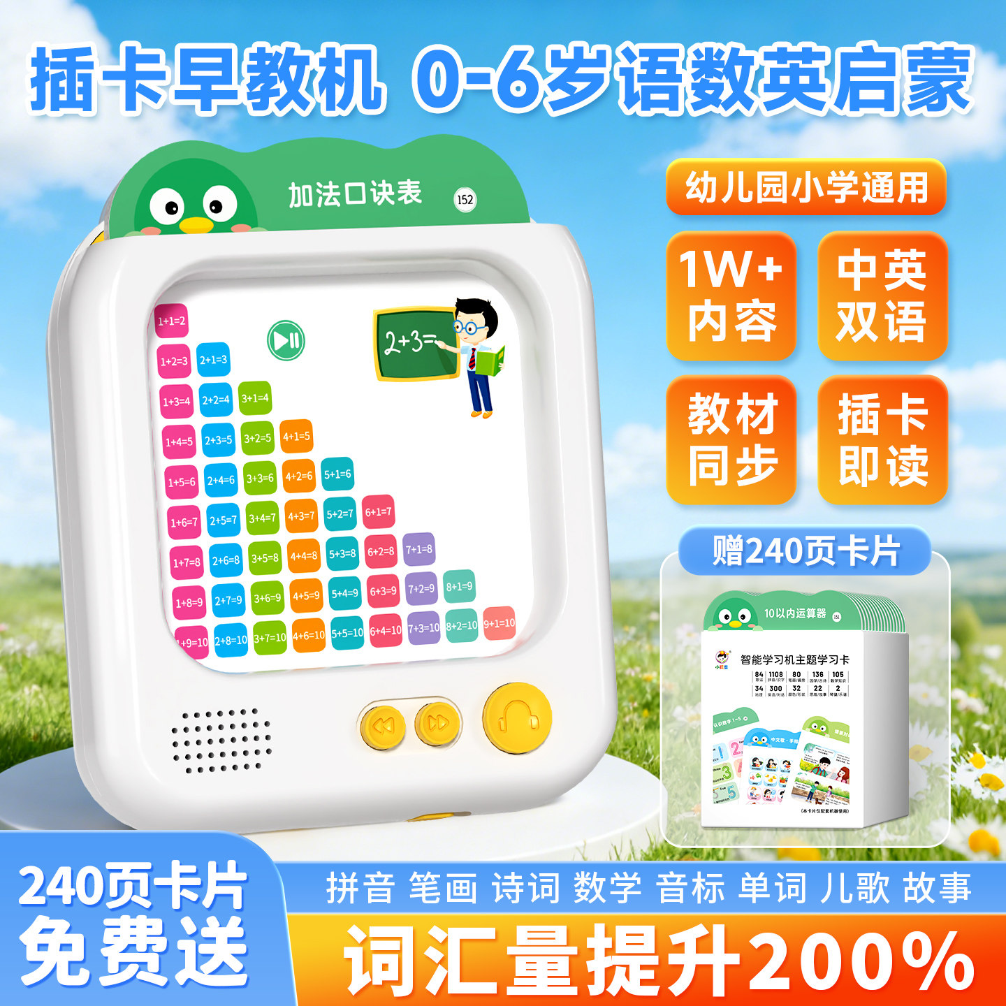 【抖音同款】早教启蒙插卡机器玩具宝宝儿童智能发声学习英语识字