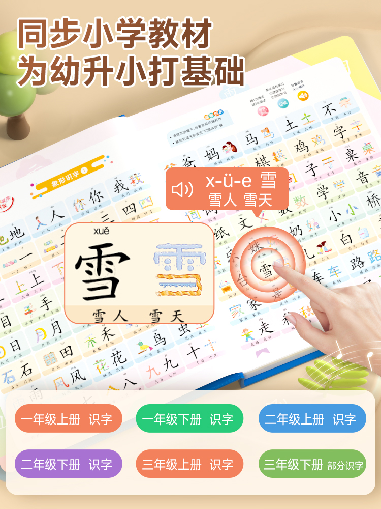 儿童识字大王3000字点读机认字卡片早教发声书幼儿园宝宝有声启蒙