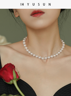 法式轻奢小众施家珍珠锁骨项链