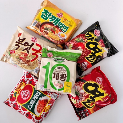 韩国进口不倒翁明太鱼汤/芝麻鸡蛋拉面/热辣风味方便面袋装速食面