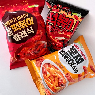 甜辣新体验/韩国CU便利店新品涞可香辣芝士味年糕条炒年糕膨化