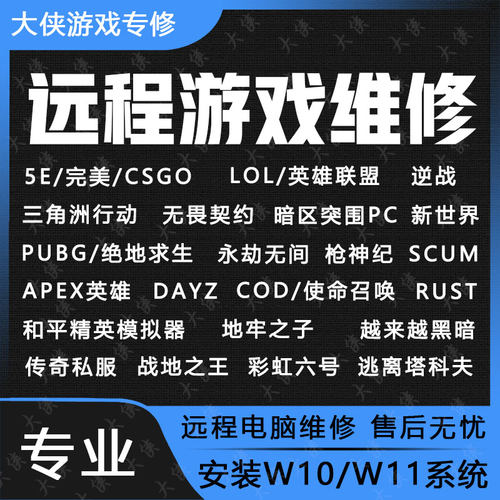 电脑机器LOL英雄联盟三角洲CSGO无畏契约和平精英PUBG绝地求生码5